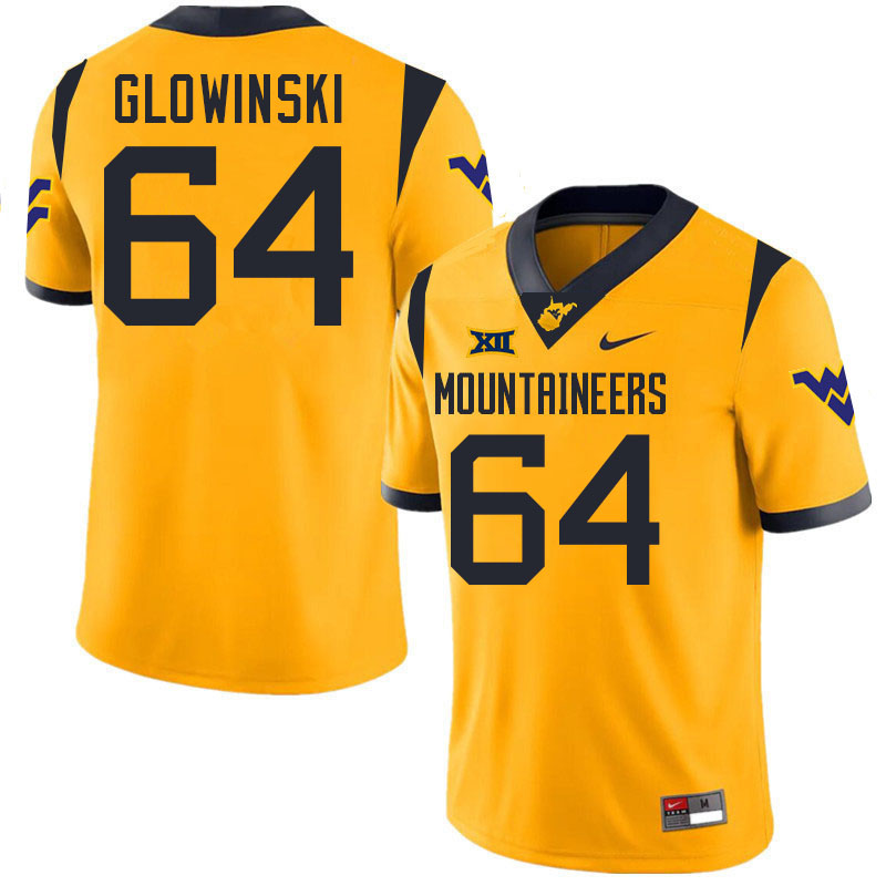 Mark Glowinski WVU Jersey,West Virginia Mountaineers #64 Mark Glowinski Jersey Youth College-Gold